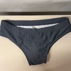 Men's Dark Gray Swim Trunks — Low-Rise Performance